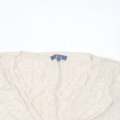 Womens UK Size 14 E-vie Beige Cardigan Jumper