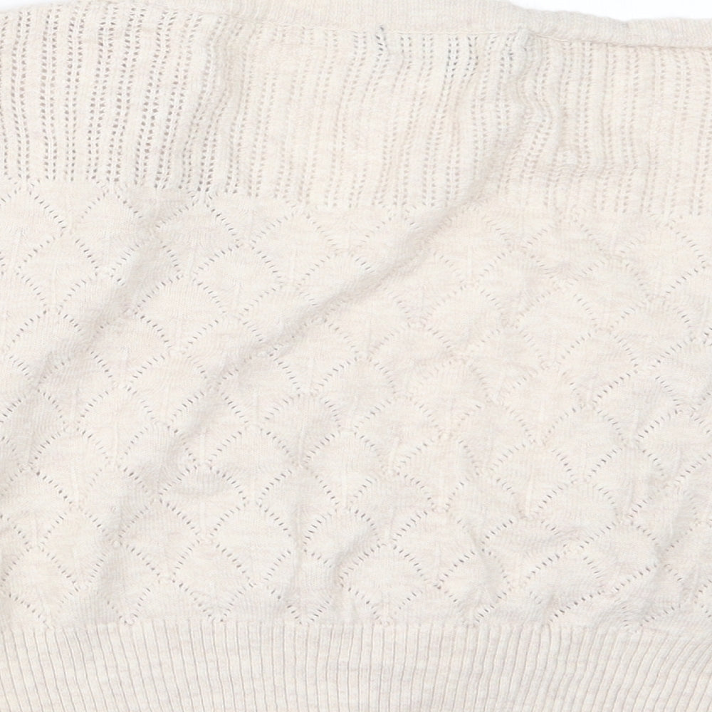Womens UK Size 14 E-vie Beige Cardigan Jumper