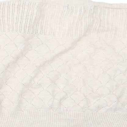 Womens UK Size 14 E-vie Beige Cardigan Jumper