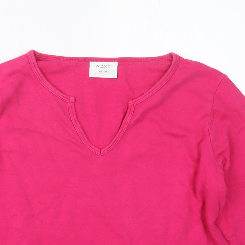 Womens UK Size 14 NEXT Pink Basic T-Shirt