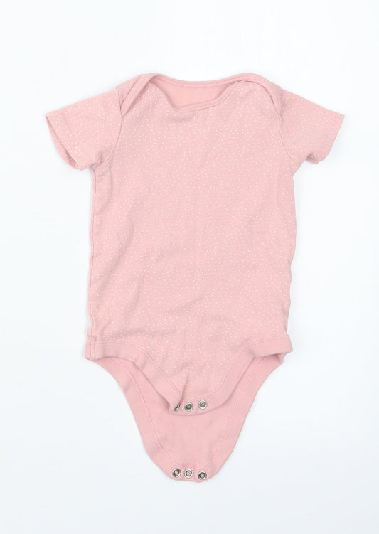 TU Girls Pink Polka Dot  Babygrow One-Piece Size 9-12 Months