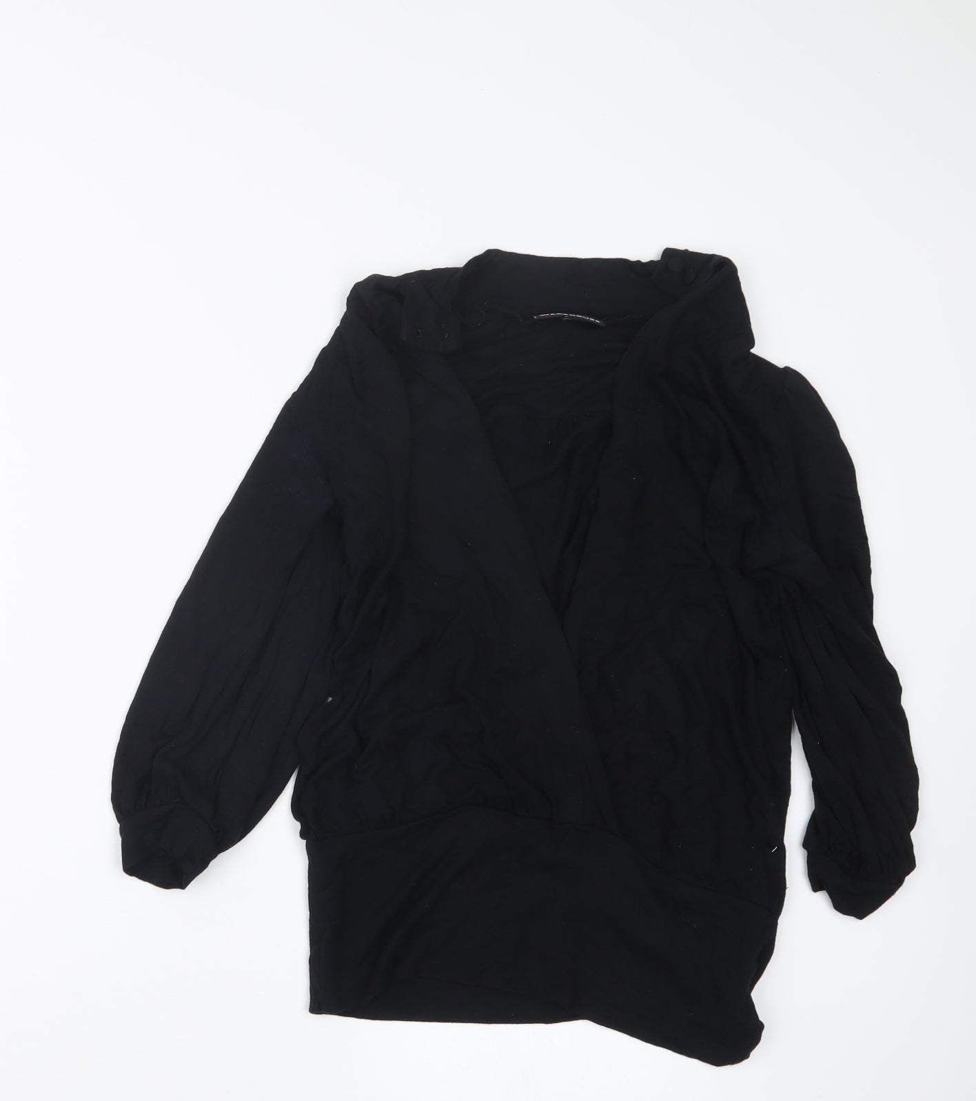 Womens UK Size 10 Warehouse Black Basic Blouse