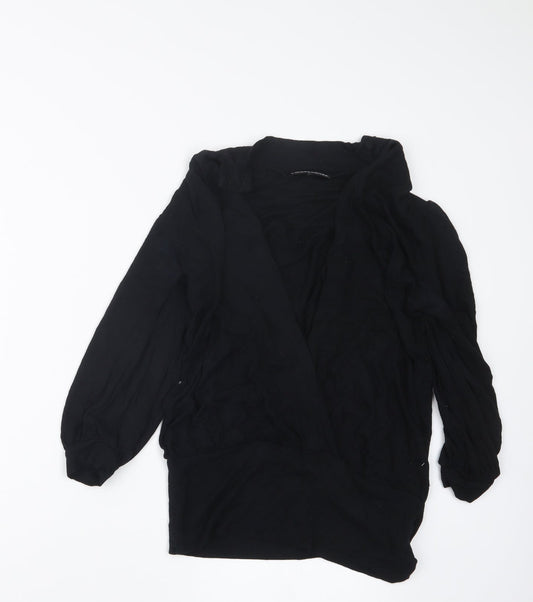 Womens UK Size 10 Warehouse Black Basic Blouse