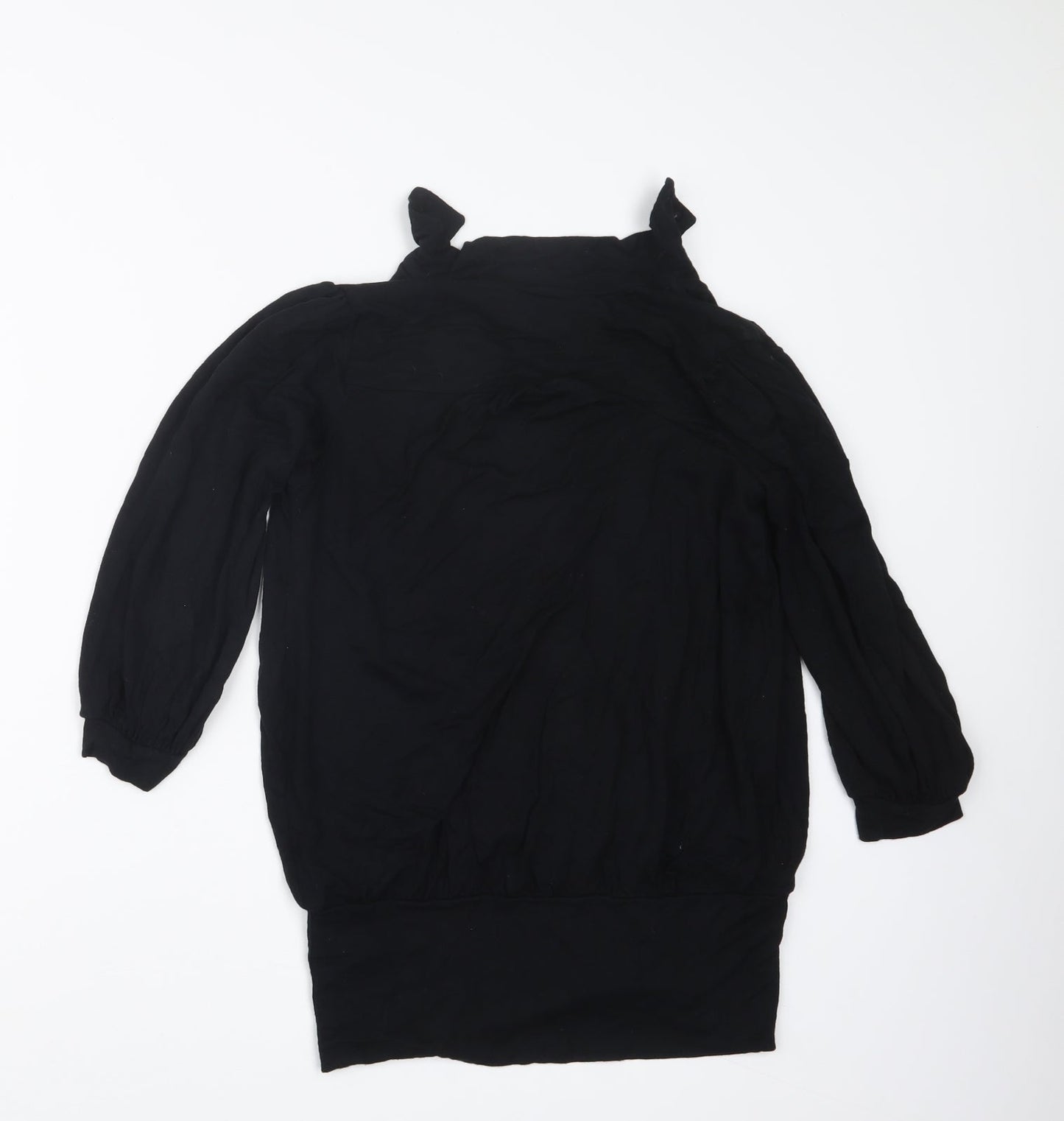Womens UK Size 10 Warehouse Black Basic Blouse
