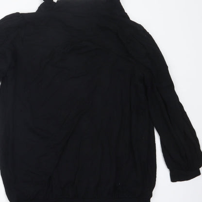 Womens UK Size 10 Warehouse Black Basic Blouse