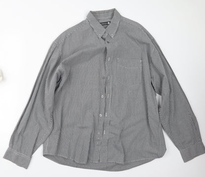 George Mens Black Check   Button-Up Size L