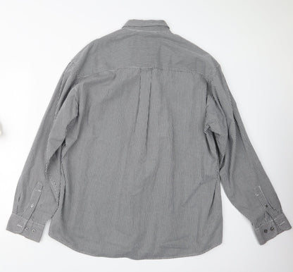 George Mens Black Check   Button-Up Size L