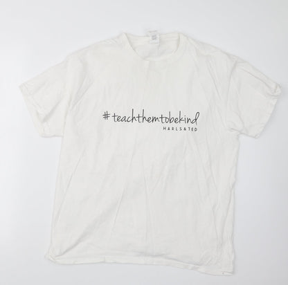 Womens UK Size L Gildan White Basic T-Shirt