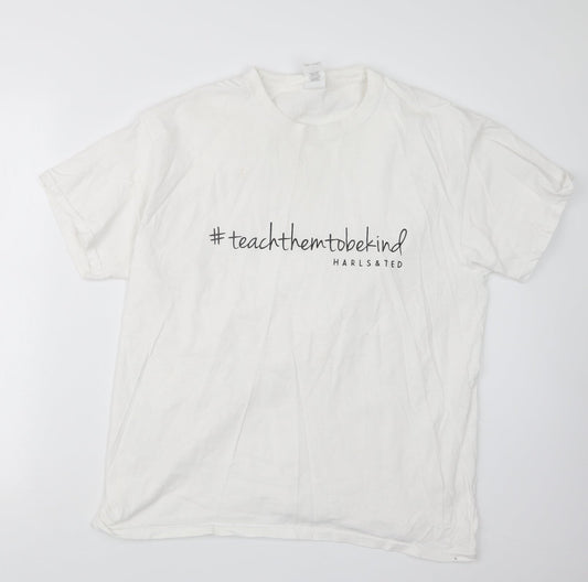 Womens UK Size L Gildan White Basic T-Shirt
