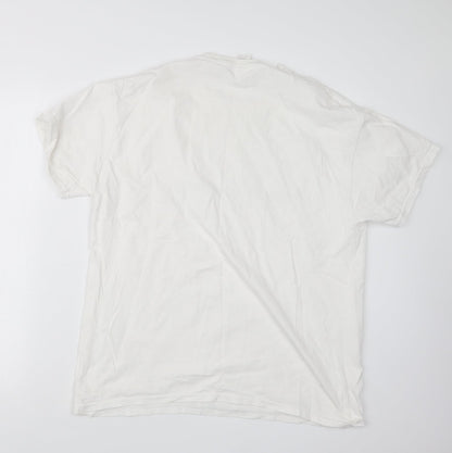 Womens UK Size L Gildan White Basic T-Shirt