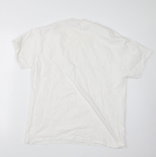 Womens UK Size L Gildan White Basic T-Shirt