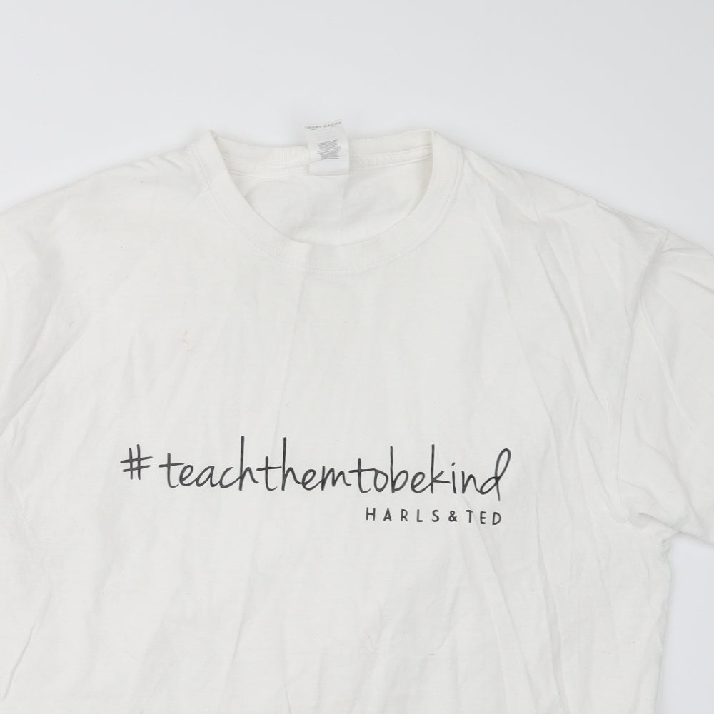 Womens UK Size L Gildan White Basic T-Shirt