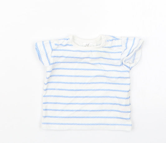 F&F Baby Blue Striped  Basic T-Shirt Size Newborn