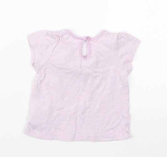 Matalan Girls Purple Striped  Basic T-Shirt Size 3-6 Months