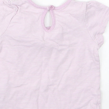 Matalan Girls Purple Striped  Basic T-Shirt Size 3-6 Months