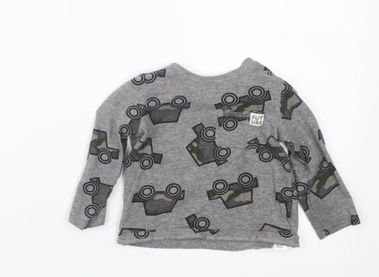 F&F Boys Grey Geometric  Basic T-Shirt Size 6-9 Months