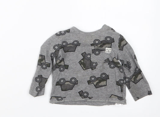 F&F Boys Grey Geometric  Basic T-Shirt Size 6-9 Months