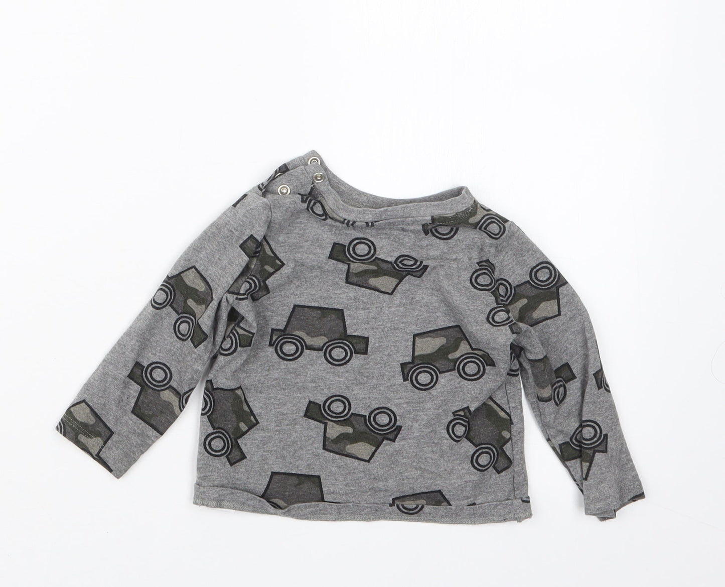 F&F Boys Grey Geometric  Basic T-Shirt Size 6-9 Months