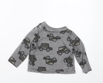 F&F Boys Grey Geometric  Basic T-Shirt Size 6-9 Months