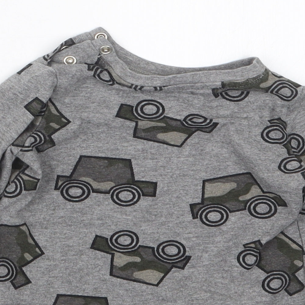 F&F Boys Grey Geometric  Basic T-Shirt Size 6-9 Months