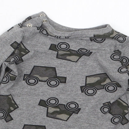 F&F Boys Grey Geometric  Basic T-Shirt Size 6-9 Months