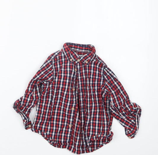 Mothercare Boys Blue Check  Basic Button-Up Size 12-18 Months