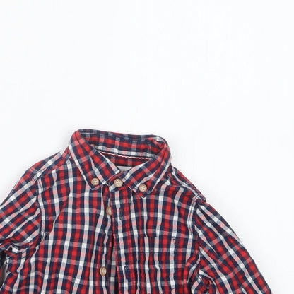 Mothercare Boys Blue Check  Basic Button-Up Size 12-18 Months