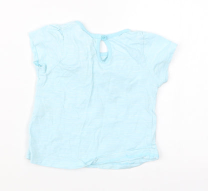 Matalan Girls Blue Striped  Basic T-Shirt Size 3-6 Months
