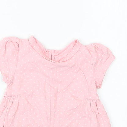 Mothercare Girls Pink Polka Dot  Basic T-Shirt Size 3-6 Months