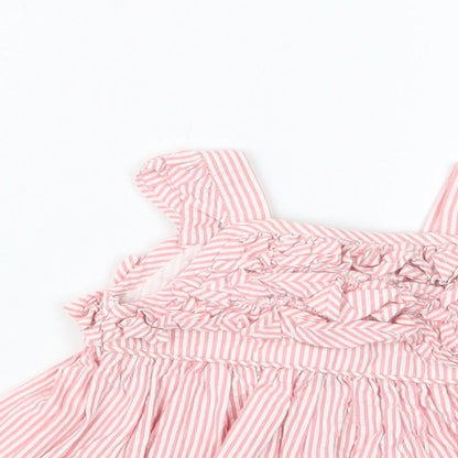 Matalan Girls Pink Striped  Basic T-Shirt Size 3-6 Months