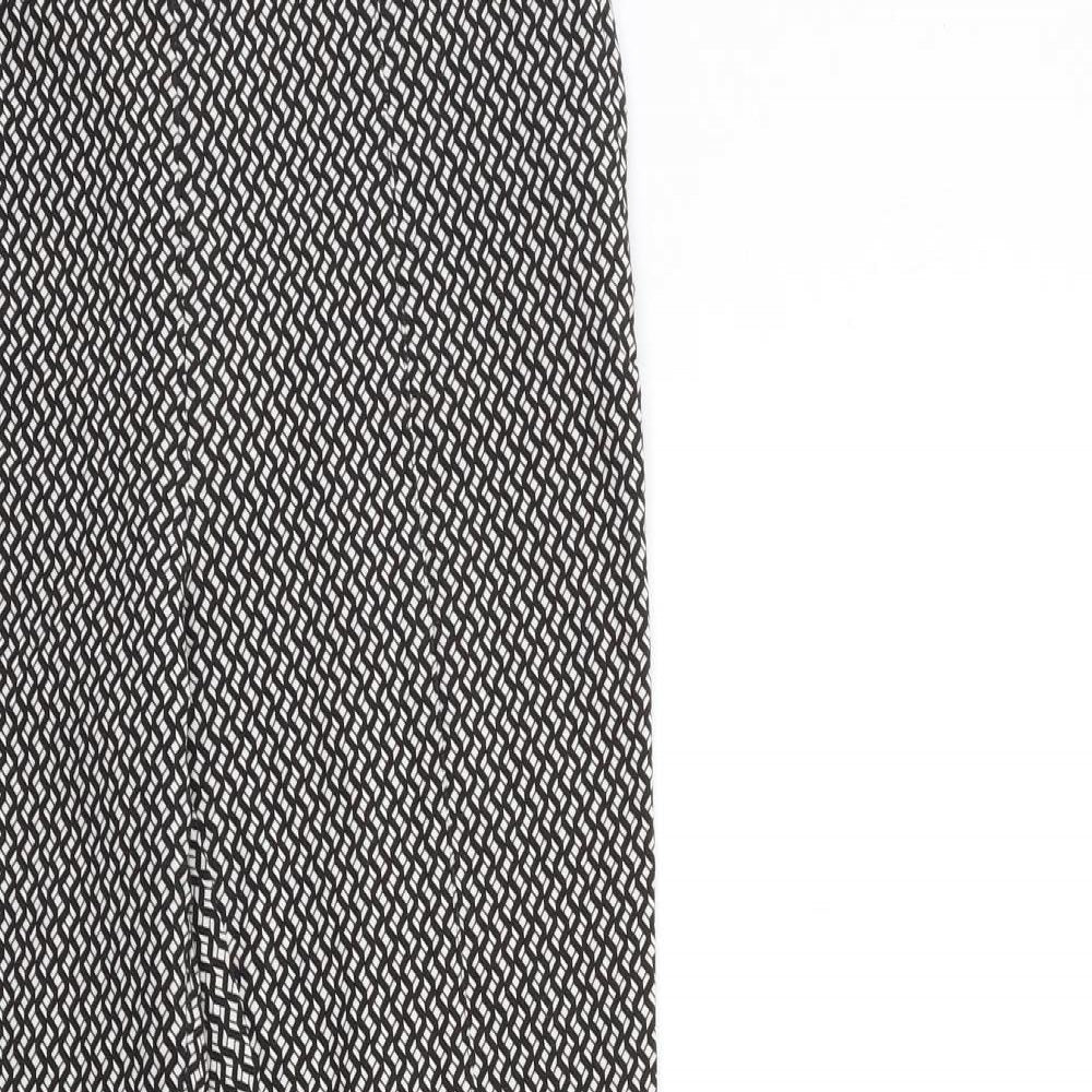 New Look Womens Black Geometric  Trousers  Size 8 L26 in