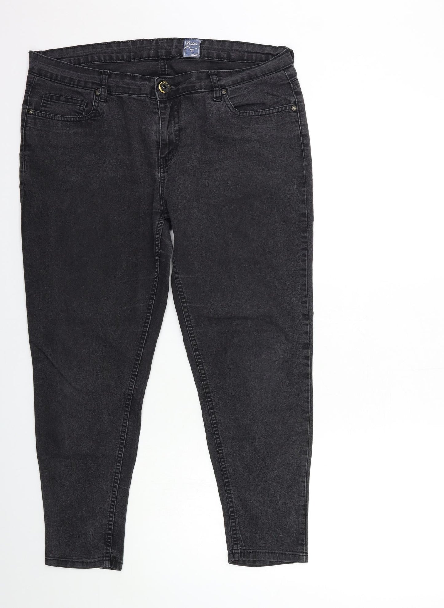 PEOPLE Womens Black  Denim Skinny Jeans Size 8 L25 in
