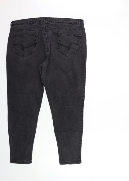 PEOPLE Womens Black  Denim Skinny Jeans Size 8 L25 in