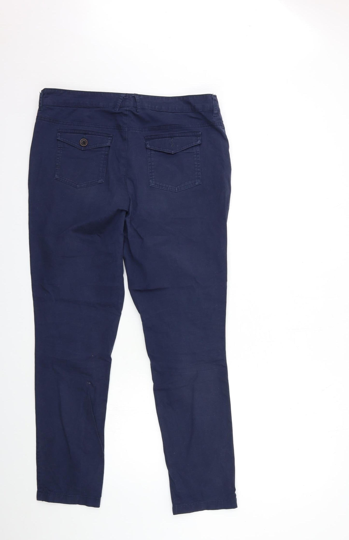 Womens UK Size 34 in Preworn Regular Fit Chino Blue Trousers