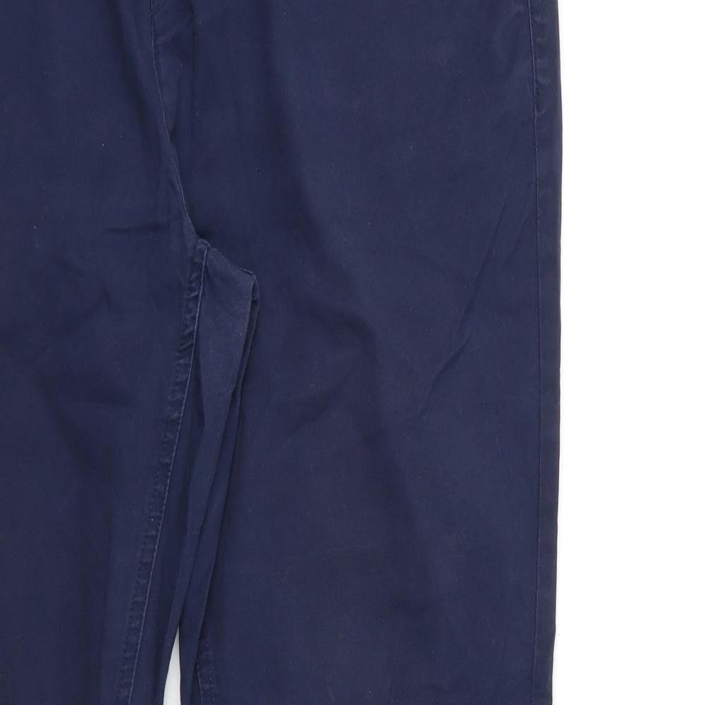 Womens UK Size 34 in Preworn Regular Fit Chino Blue Trousers