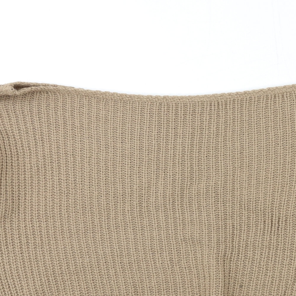 Boohoo Womens Brown  Knit Pullover Jumper Size L