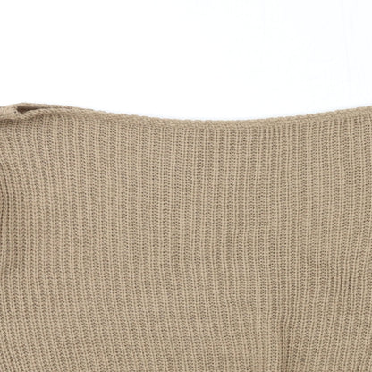 Boohoo Womens Brown  Knit Pullover Jumper Size L