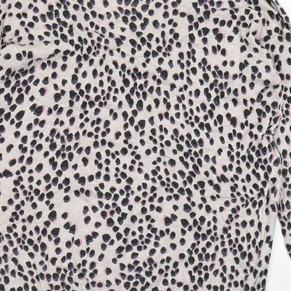Saint Tropez Womens Brown Animal Print Knit Pullover Jumper Size XS