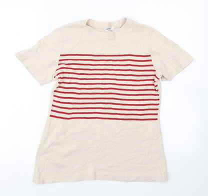 George Womens Brown Striped Knit Basic T-Shirt Size 12