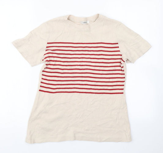 George Womens Brown Striped Knit Basic T-Shirt Size 12