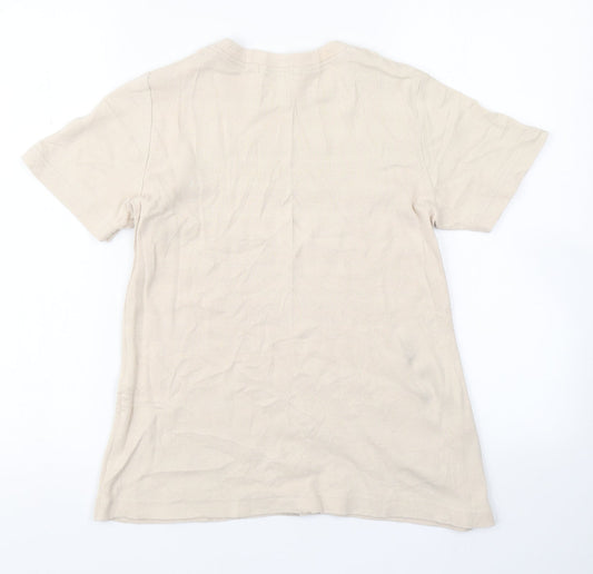 George Womens Brown Striped Knit Basic T-Shirt Size 12