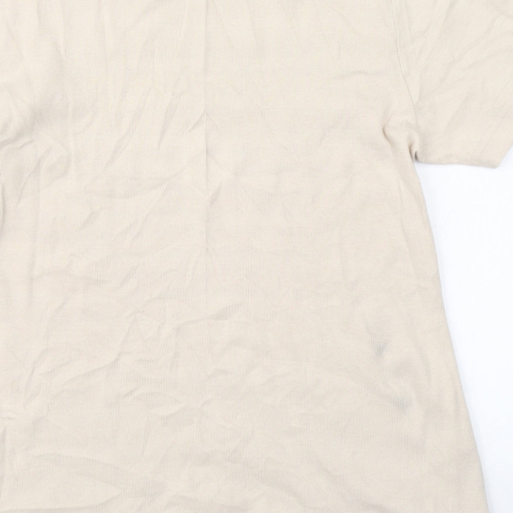 George Womens Brown Striped Knit Basic T-Shirt Size 12