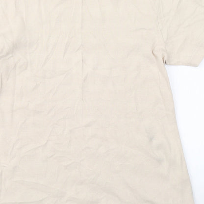 George Womens Brown Striped Knit Basic T-Shirt Size 12