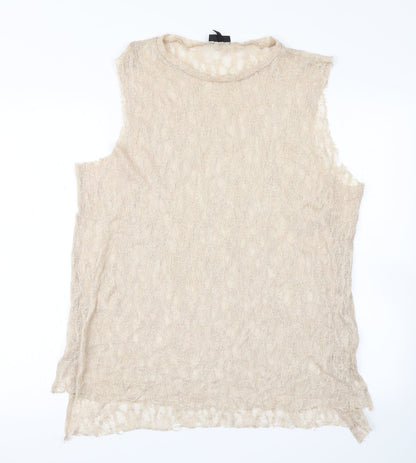 Womens UK Size 16 Topshop Beige Basic Tank