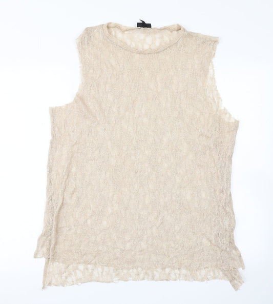 Womens UK Size 16 Topshop Beige Basic Tank