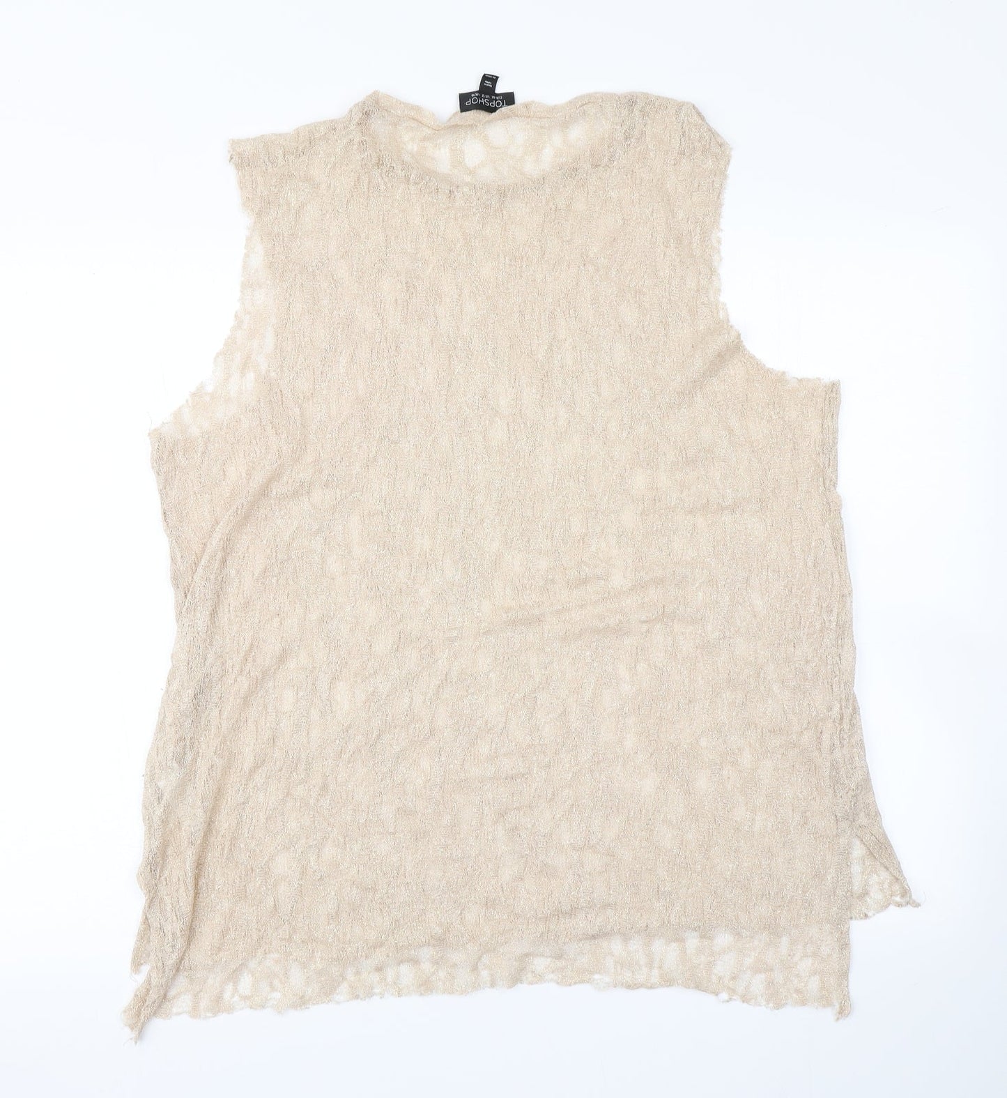Womens UK Size 16 Topshop Beige Basic Tank