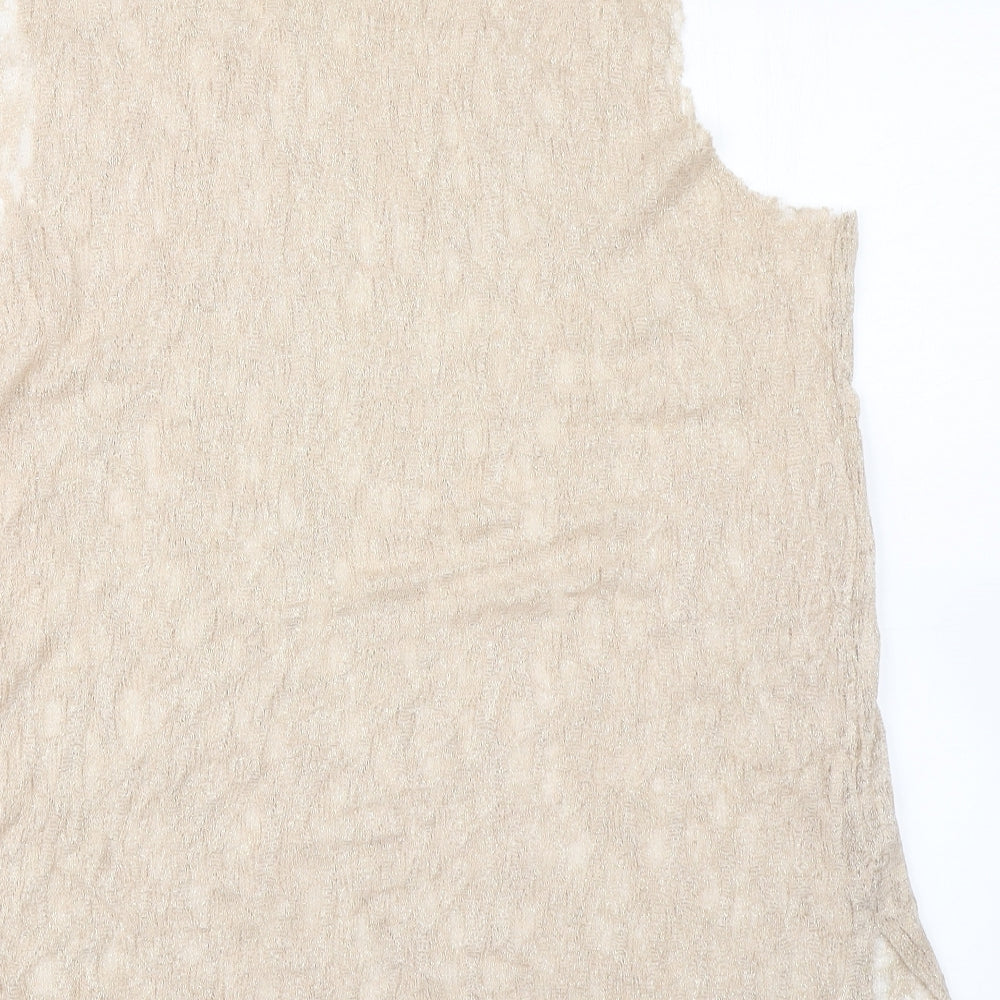 Womens UK Size 16 Topshop Beige Basic Tank