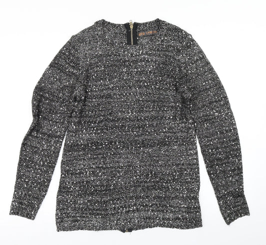 Womens UK Size M QED London Silver Pullover Jumper