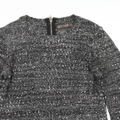 Womens UK Size M QED London Silver Pullover Jumper