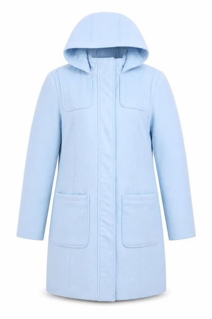Womens UK Size 10 Damart Blue Overcoat